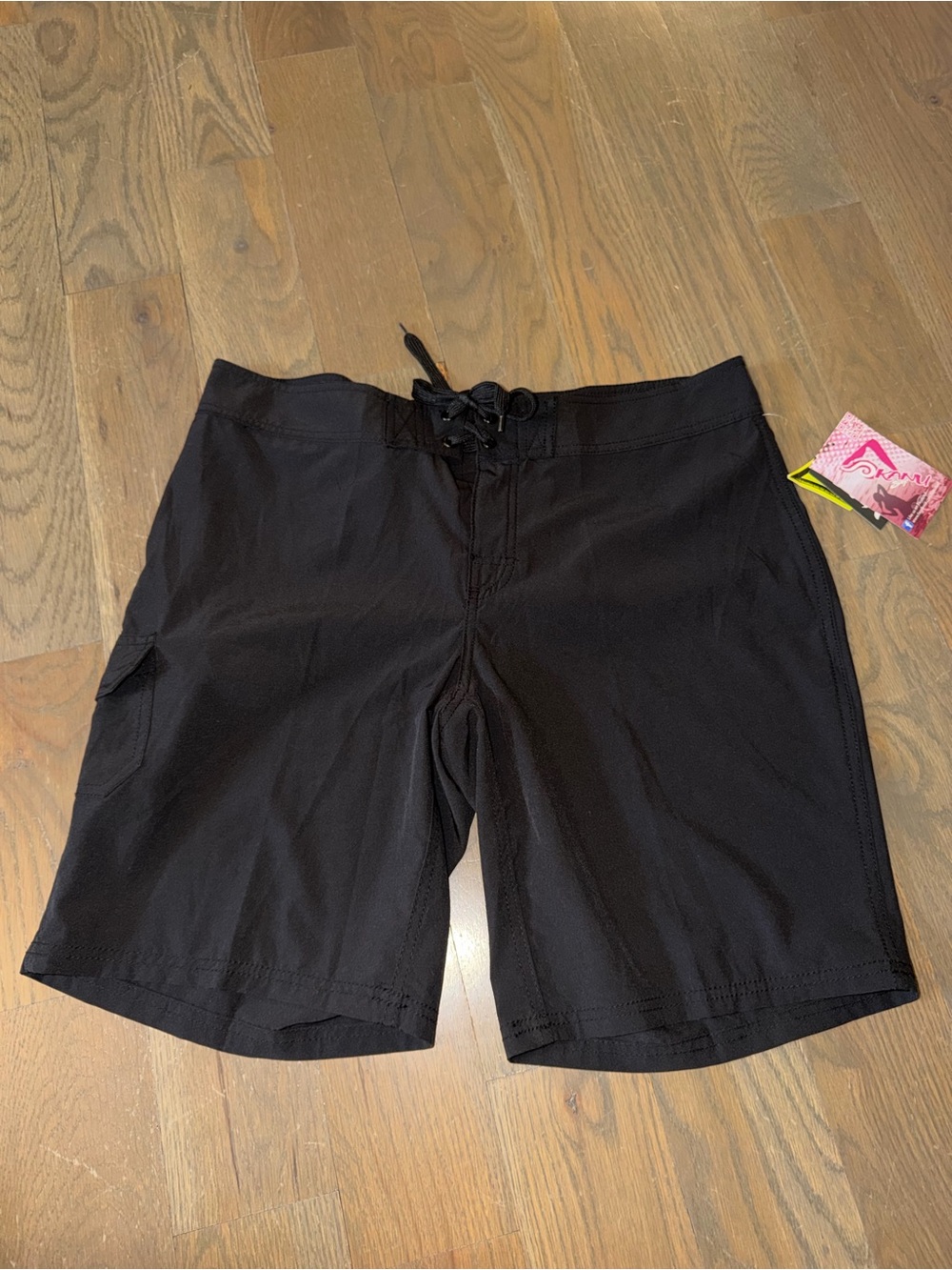 NWT Kanau SPF 50 Board Surf Swim Shorts Black Size 12 Women’s Quick Dry - Picture 2 of 5